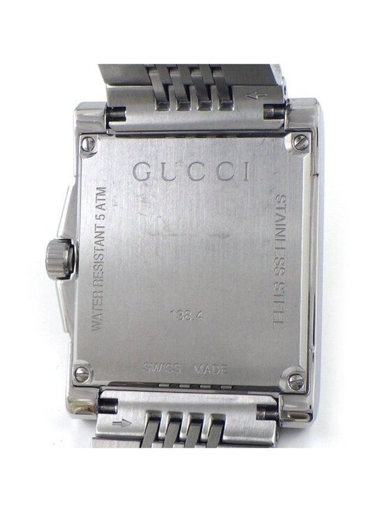 Gucci Watch Timeless Rectangle 138.4 Rectangular Sunray Silver Dial Date SS main image 7